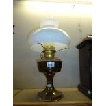 A brass oil lamp, COLLECT ONLY.