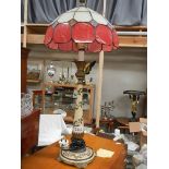 A good hand painted bronze table lamp.