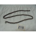 A hall marked silver chain, 63 cm long, 31 grams.