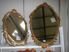 A gilt framed bevel edged table mirror and one other, COLLECT ONLY.