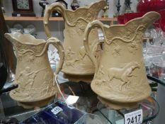 A set of 3 early Victorian jugs by Edward Whalley, Corbridge.