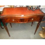 A mahogany fold over games table with leather top, COLLECT ONLY