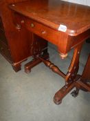 A single drawer mahogany sewing table, COLLECT ONLY.