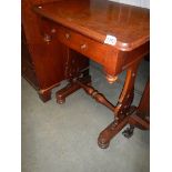 A single drawer mahogany sewing table, COLLECT ONLY.