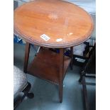 A circular inlaid occasional table. COLLECT ONLY.