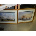 A good pair of framed and glazed nautical scenes, COLLECT ONLY.