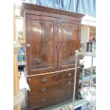 A Victorian mahogany linen press. COLLECT ONLY.