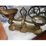 A set of vintage kitchen scales.