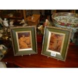 A pair of framed Victorian Christolians, in good condition,.