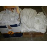 Two boxes of linen etc.,