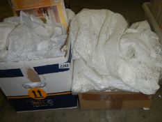 Two boxes of linen etc.,