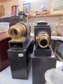Two Magic Lantern projectors in metal cases, for spare or repair.