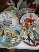 Eight cat collector's plates.