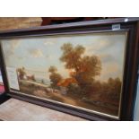 A good German oil on canvas entitled 'Black Forest' by H Franke, with certificate of authenticity,