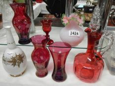 A mixed lot of glass ware including decanter. COLLECT ONLY.