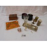 A mixed lot including boxed measuring cup, Madame Tussaud's ashtray etc.,