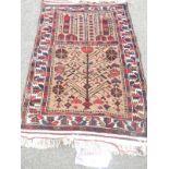 A red/beige rug