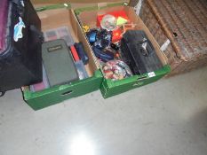 A large quantity of fishing tackle including wicker basket. COLLECT ONLY.