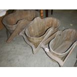A set of three oval wooden baskets, COLLECT ONLY.