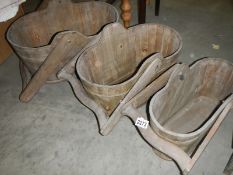 A set of three oval wooden baskets, COLLECT ONLY.