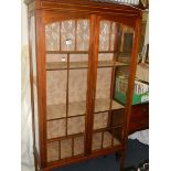 An Edwardian mahogany inlaid display cabinet. COLLECT ONLY.