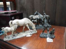Two horse groups and a gamekeeper figure.