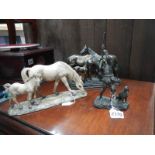 Two horse groups and a gamekeeper figure.