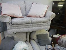 A good quality three piece suite with footstool, COLLECT ONLY.