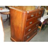 A Victorian mahogany two over three chest of drawers,. COLLECT ONLY.