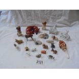A mixed lot of china animals including Whimsies.
