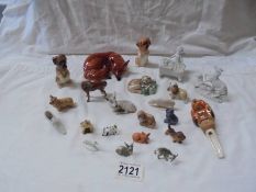 A mixed lot of china animals including Whimsies.