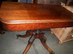 A Victorian fold over tea table. COLLECT ONLY.