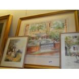 Three modern pictures of gardens, two by Stanley Andrews, COLLECT ONLY.