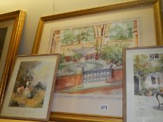 Three modern pictures of gardens, two by Stanley Andrews, COLLECT ONLY.