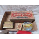 A mixed lot of tins including Harlequin tobacco, Burdall's gravy salt etc.,