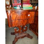 A Victorian mahogany fold over games table. COLLECT ONLY.