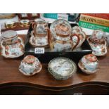 A mixed lot of Satsuma porcelain including ink pots.