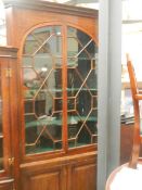 A Victorian mahogany double door corner cupboard, COLLECT ONLY.