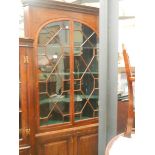 A Victorian mahogany double door corner cupboard, COLLECT ONLY.