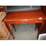A mahogany single drawer side table. COLLECT ONLY.