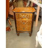 An unusual late 20th century painted chest of drawers (chips to glass top) COLLECT ONLY.