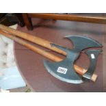 Two replica medieval re-enactment axes. COLLECT ONLY.