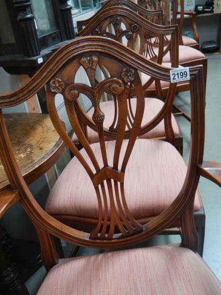 A set of six good quality mahogany shield back chairs, COLLECT ONLY. - Image 2 of 3