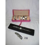 Seven ladies wrist watches.