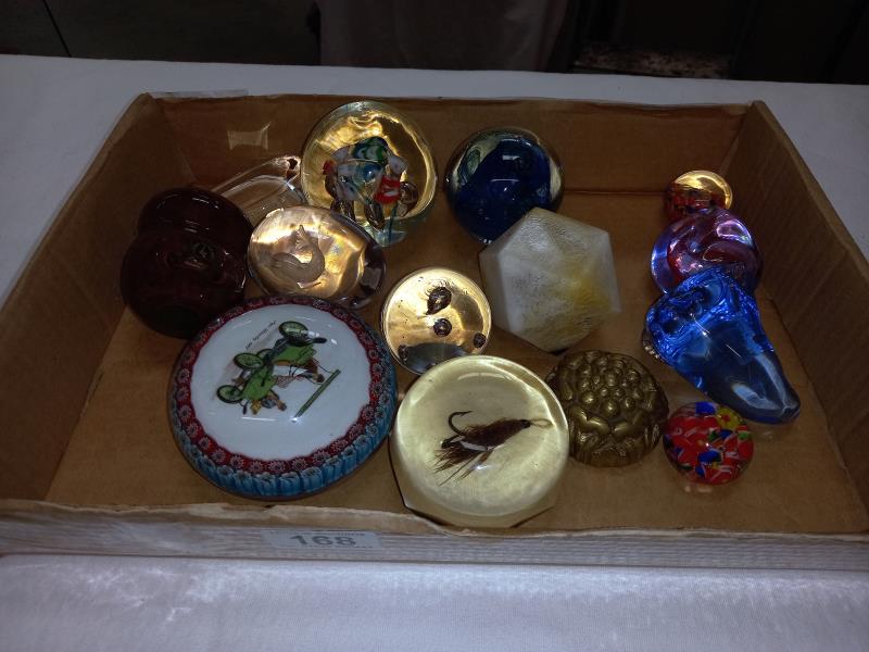 A mixed lot of paperweights