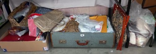 A large lot of sewing items & material etc. COLLECT ONLY