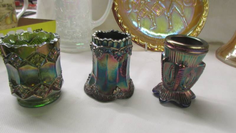 14 pieces of carnival and other glass including rare pieces. - Image 6 of 8