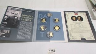 A set of 'Britain's Darkest Hour - Let Us Go Forward Together' coins with certificate.