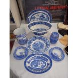 A selection of Blue and white pottery including Booths, Spode and Johnsons