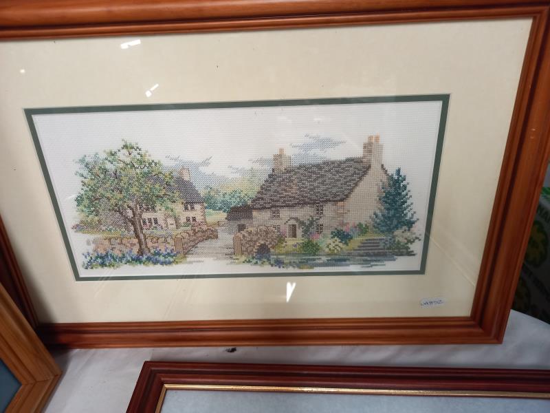 A good selection of framed & glazed needlepoint pictures - Image 8 of 13